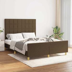 Rám postele bez matrace tmavě hnědý 140 x 190 cm textil 3125052