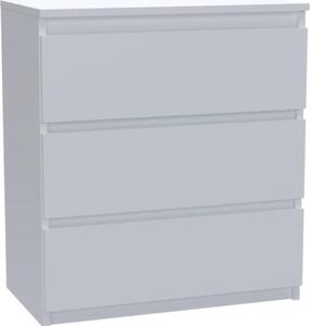 Komoda - 3 zásuvky - 70 cm - Bílá matná - Moderní píborník - Vysoká kvalita