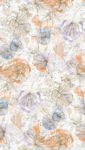 A.S. Création | Vliesová tapeta na zeď Aquarell Dreams 39694-2 | 0,53 x 8,8 m | krémová, hnědá, fialová, modrá, oranžová, vícebarevná