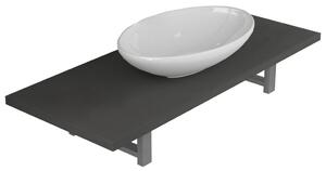 2dílný set koupelnového nábytku keramika šedý