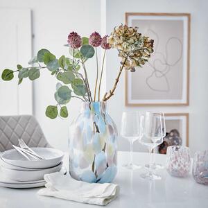 CONFETTI Váza skleněná 28 cm - modrá/růžová