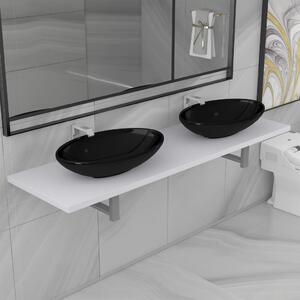 3dílný set koupelnového nábytku keramika bílý