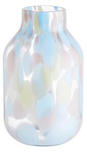 CONFETTI Váza skleněná 28 cm - modrá/růžová