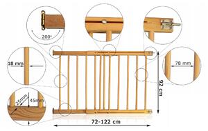 ČistéDřevo Dřevěná bezpečnostní zábrana 72-122 x 92 cm