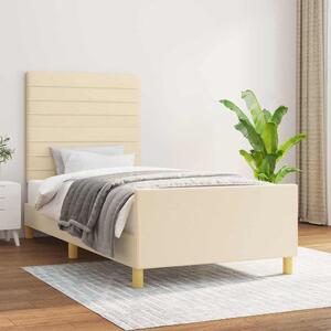 Rám postele bez matrací krémově 90x190 cm textil 3125103