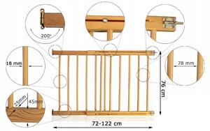ČistéDřevo Dřevěná bezpečnostní zábrana 72-122 x 76 cm