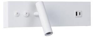 Brilagi-LED Nástěnné bodové svítidlo s USB portem NOCTIS LED/3W/230V+LED/9W bílá