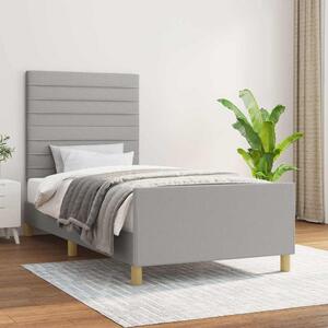 Rám postele bez matrace světle šedá 80 x 200 cm textil 3125090