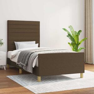 Rám postele bez matrace tmavě hnědá 90 x 190 cm textil 3125101