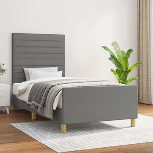Rám postele bez matrace tmavě šedá 90 x 190 cm textil 3125099
