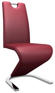 Jídelní židle s cik-cak designem 4 ks vínové umělá kůže