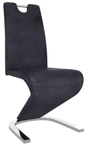 Jídelní židle s cik-cak designem 6 ks šedé umělá broušená kůže