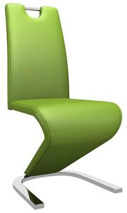 Jídelní židle s cik-cak designem 4 ks zelené umělá kůže