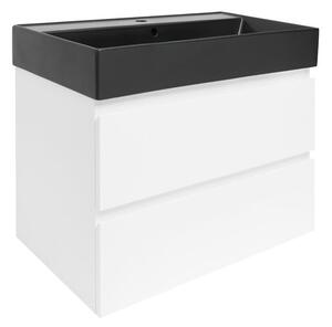 Koupelnová skříňka s umyvadlem SAT B-Way 79x50x45 cm bílá lesk BWAY280WU2BB