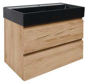 Koupelnová skříňka s umyvadlem SAT B-Way 79x50x45 cm dub mat BWAY80OAKU4B