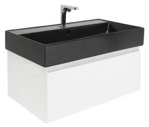 Koupelnová skříňka s baterií a umyvadlem SAT Evolution 1 78x30x44,8 cm bílá mat SATEVO80WMU2BBA