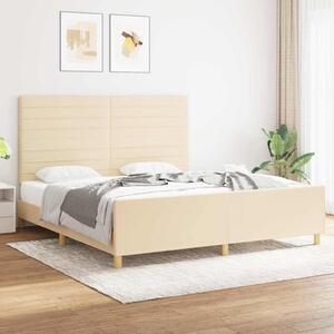 Rám postele bez matrace krémový 180 x 200 cm textil 3125159