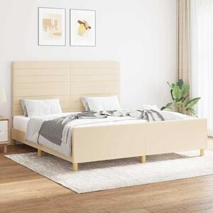 Rám postele bez matrace krémový 160 x 200 cm textil 3125151