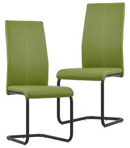 Konzolové jídelní židle 2 ks zelené umělá kůže