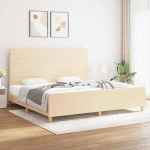 Rám postele bez matrace krémový 200 x 200 cm textil 3125167