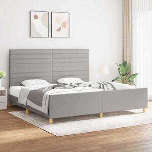 Rám postele bez matrace světle šedý 200 x 200 cm textil 3125162