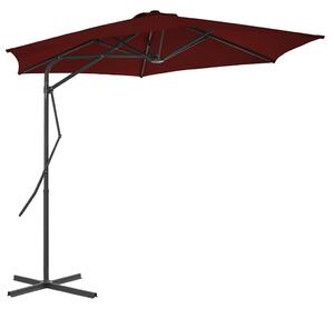 Zahradní slunečník s ocelovou tyčí bordó 300 x 230 cm 312518