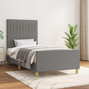 Rám postele bez matrace tmavě šedá 90 x 190 cm textil 3125180