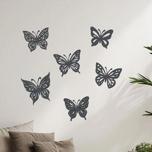 Dřevěná dekorace Jarní motýlci | Rozměry (cm): 11x11 | Zvolte barvu dekoru: Antracitová