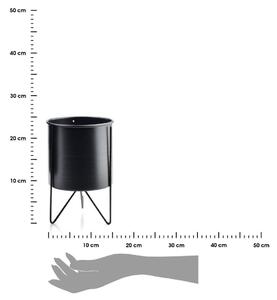 DekorStyle Černý květinový stojan Swen Cylindre 23 cm