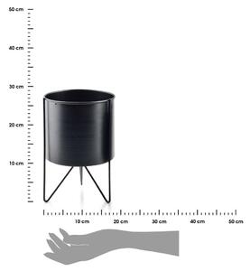 DekorStyle Černý květinový stojan Swen Cylindre 26 cm