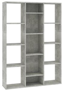 Knihovna/dělící stěna betonově šedá 100x24x140 cm dřevotříska