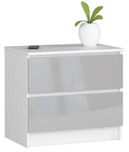 Noční stolek K60 2SZ CLP metalický, lesk