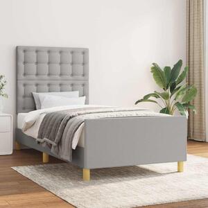 Rám postele bez matrace světle šedá 100 x 200 cm textil 3125357