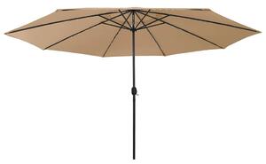Zahradní slunečník s LED osvětlením 400 cm taupe 312533