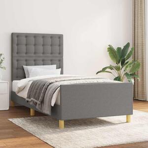Rám postele s čelem tmavě šedý 80 x 200 cm textil 3125334