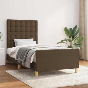 Rám postele s čelem tmavě hnědý 90x190 cm textil 3125344
