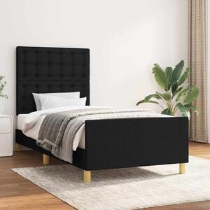 Rám postele s čelem černý 80 x 200 cm textil 3125335