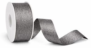 Stuha taftová HIGH SOCIETY Anthracite Silver antracitová matná 40mm x 3m (10,-Kč/m)