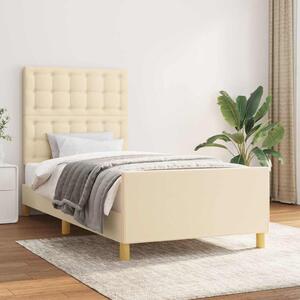 Rám postele s čelem krémový 90x190 cm textil 3125346