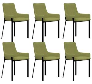 Jídelní židle 6 ks zelené textil