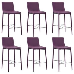 Barové stoličky 6 ks fialové umělá kůže