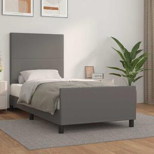 Rám postele s čelem šedý 80 x 200 cm umělá kůže 3125419