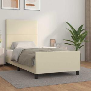 Rám postele s čelem krémový 80 x 200 cm umělá kůže 3125417
