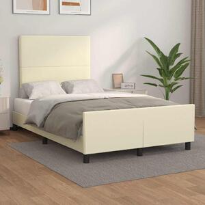 Rám postele s čelem krémový 120x200 cm umělá kůže 3125441