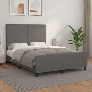 Rám postele s čelem šedý 140x190 cm umělá kůže 3125449