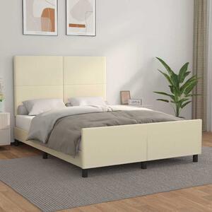 Rám postele s čelem krémový 140x190 cm umělá kůže 3125447