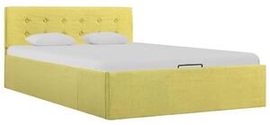 Rám postele úložný prostor limetkově žlutý textil 120 x 200 cm
