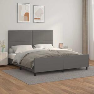 Rám postele s čelem šedý 160x200 cm umělá kůže 3125461