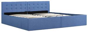Rám postele s úložným prostorem modrý textil 180 x 200 cm