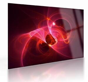 Moderní skleněný obraz růžové abstrakce (70x50 cm)